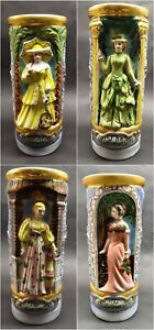 Set of 4 THE BUDWEISER GIRLS 1973 Beer Steins Made in Italy - NICE!