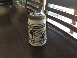 1900 Blue Onion Porcelain Lithophane Stein (Faust) ANHEUSER BUSCH- BUDWEISER