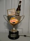 1950s Vtg Falstaff St Louis Lighted Beer Bar Trophy Cup Sign With Bottle Shield