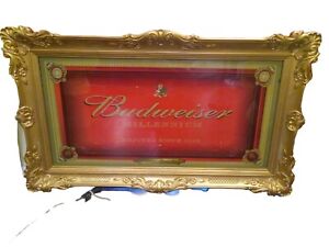 LARGE Budweiser Mirrored Sign - Collectable & Rare Millennium Edition - Bar Sign