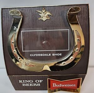 Vintage Budweiser Kings of Beers Clydesdale Shoe Dollar Plaque Rare