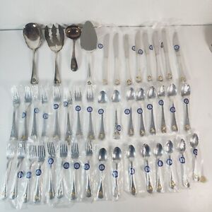 Towle Anheuser Busch Budweiser Flatware Service For 8 Silverplate 44 Pieces