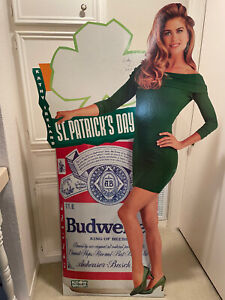 1993 Kathy Ireland St Patrick's Day Budweiser Life Size Cardboard Cutout Standee