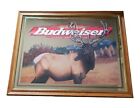 Budweiser Framed Mirror Elk Wall Hanging Man Cave Picture Beer Advertisement Bar