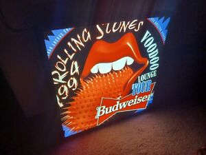 Vintage Budweiser Rolling Stones 1994 Voodoo Lounge Tour Wall Lighted Sign RARE