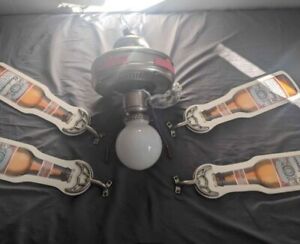 Vintage Budweiser Ceiling Fan For Man cave Or Garage!! See Details!