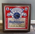 Vintage Budweiser Lighted Sign Clock Clydesdale Horses Wagon Train Clock READ De