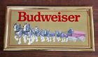 vintage 1992 Anheuser Busch Budweiser Clydesdales beer wagon bar mirror 14 x 27