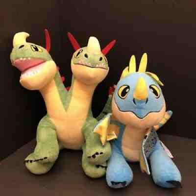 Build A Bear Blue Stormfly & Green Barf Belch Plush How to Train Your Dragon