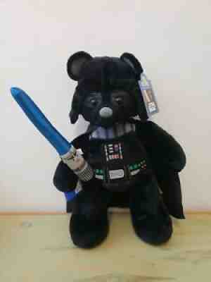 Star Wars Darth Vader Plush Build a Bear Sounds Blue Saber Stuffed Animal New