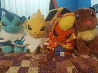 Build a bear Pokemon Eeveelution, Flareon, Jolteon, Vaporeon, Eevee Exclusives