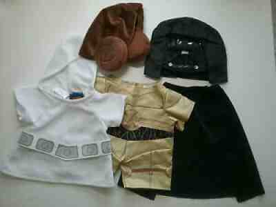 Build a Bear Clothes Lot of 5-Pc Star Wars Costume Outfit Leia C3PO Darth Vader