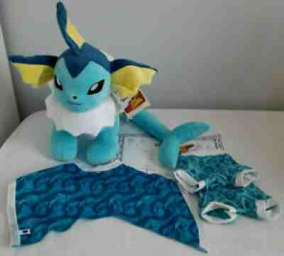 NWT Build A Bear Pokemon Vaporeon Online Exclusive Bundle Sounds Cape Sleeper