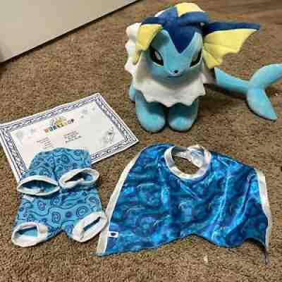 NWT Build A Bear Pokemon Vaporeon Online Exclusive Bundle Sounds Cape Sleeper