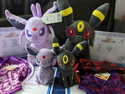Build A Bear Pokemon Umbreon and Espeon Plush w/ Cape, Coat, Sounds! +Two Plush!
