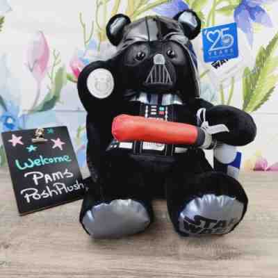 Build A Bear Darth Vader Rare 25th Celebration Plush Star Wars & Red Lightsaber