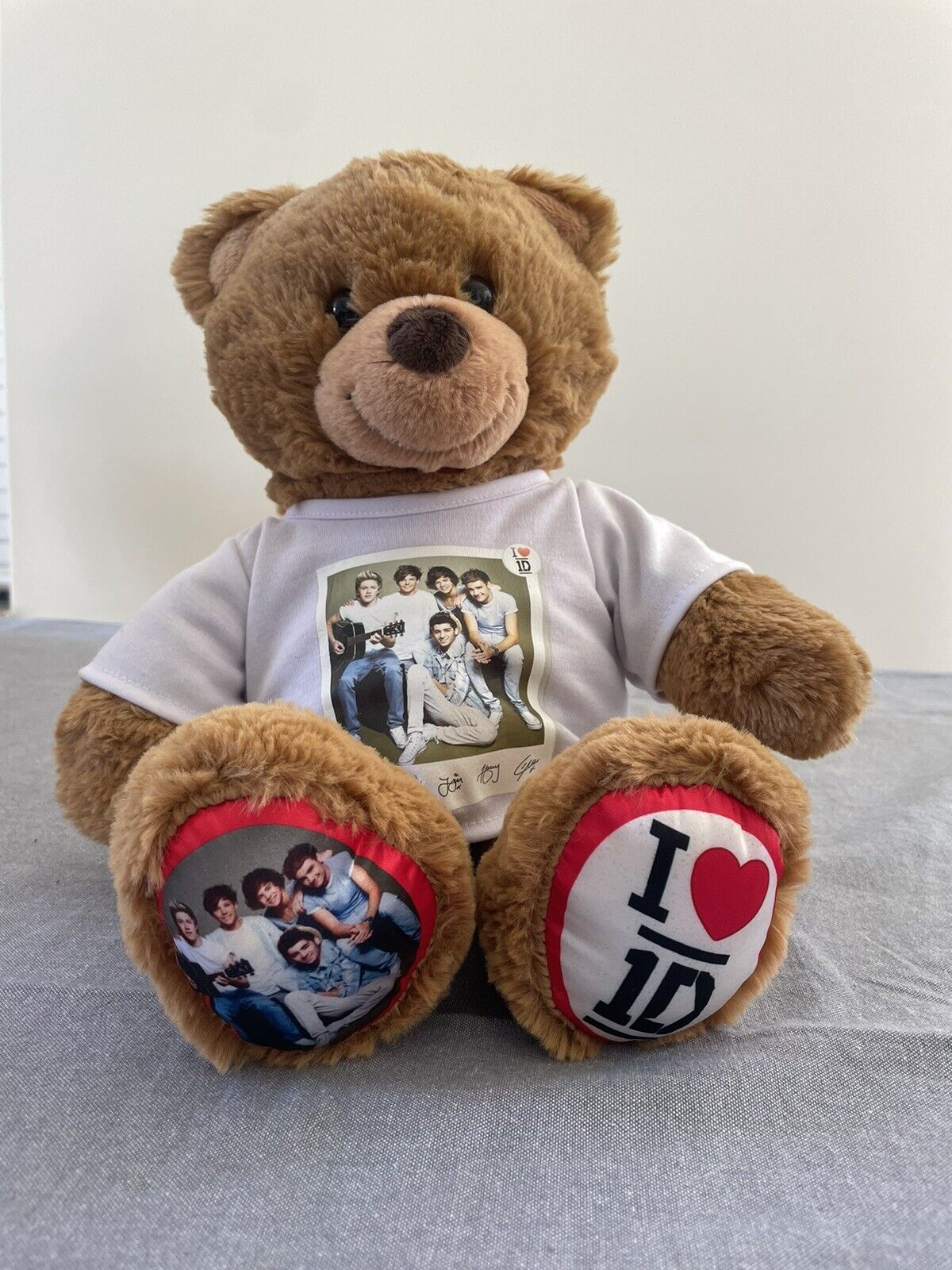One Direction Retired 2013 Build A Bear, Heart Brown Teddy Bear (SHIRT INCLUDED)