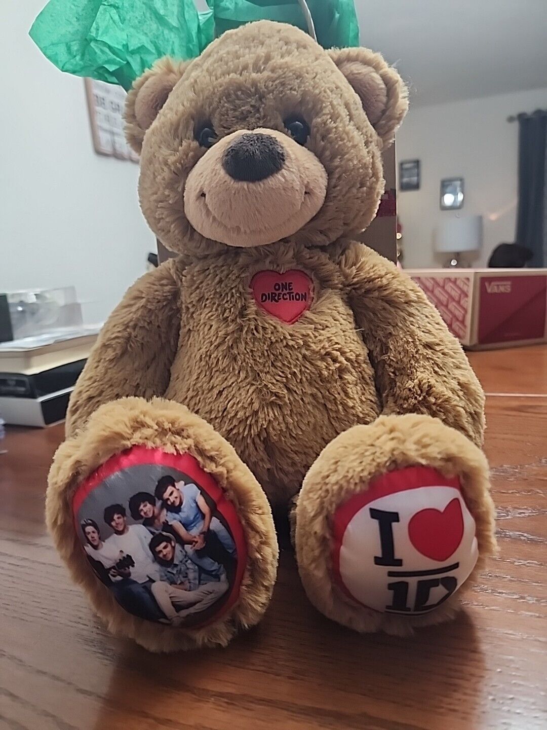 One Direction 1D 2013 Retired Build a Bear 16" Heart Brown Teddy Bear Plush RARE