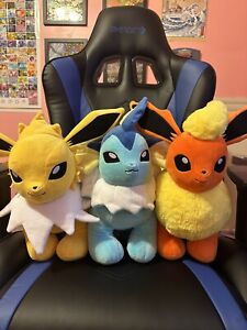 Build a bear pokemon Jolteon, Flareon, and Vaporeon