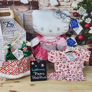 Build A Bear Sanrio Hello Kitty 25th Anniversary Christmas Dress Pajamas Plush