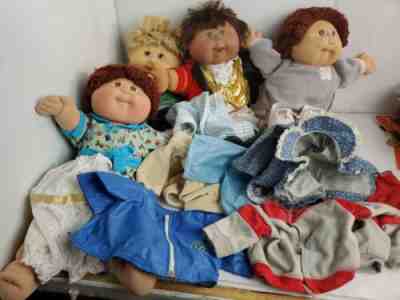 Cabbage Patch Babies Dolls- Lot of 4 1980's-1991 with extra clothing! LOOK