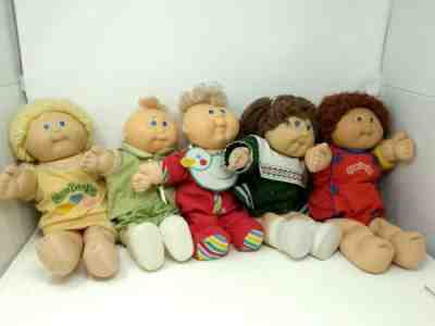 Lot of 5 Cabbage Patch Kids Dolls Coleco Lot Girl Boy 1985-1989 Vintage