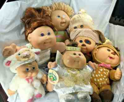 LOT of 7 Cabbage Patch Dolls and Babies 1995-2017 Angel, lamb Deer Free Shipping