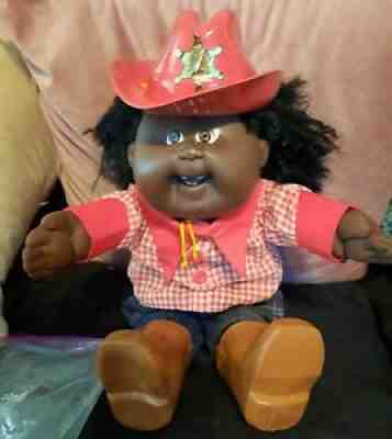 Vintage African American Cabbage Patch Teeth 2 Ponytails With Cowboy/Girl Outfit