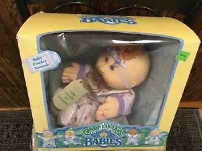 1991 NIB Cabbage Patch Kids Babies Girl Baby Doll Red Poodle Tuft W/ Pacifier