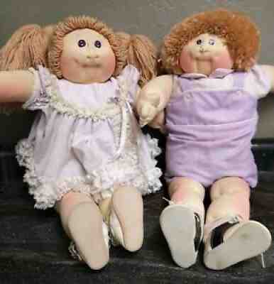 Twin Vintage 1983 HAND SIGNED Little People Soft Sculpture Xavier Roberts Dolls