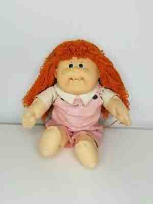 Cabbage patch kids doll vintage 1989 Red Hair Pink Happy Kids Overall #19 OAA P