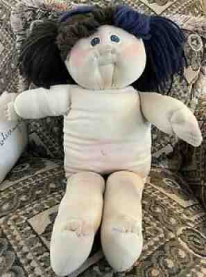 Vintage Original 22â? Little People Cabbage Patch Kids Doll Soft Face Black Hair
