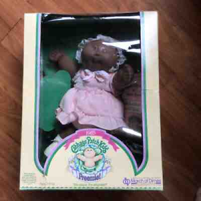 1985 NEW Cabbage Patch Kids Doll Vintage Preemie African American Girl NIB