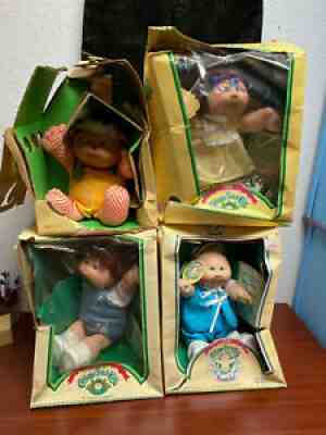 NEW vitntage lot 4 cabbage patch kids premie animal? dolls 1984 1985