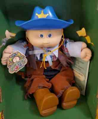 '85 Cabbage Patch Kids Bald/blue Cowboy Outfit Freckles IOB