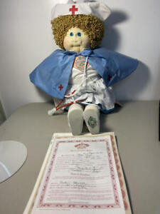 1991 CAMP CABBAGE PATCH SOFT SCULPTURES NURSE PAYNE DOLL 22"