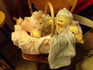 CABBAGE PATCH SCULPTURE DOLL TWIN BOY GIRL OF THE BASKET PREEMIES xavier roberts