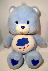 2002 Care Bear Jumbo 26” Grumpy Plush Stuffed Animal Large Blue Sad Rain Cloud