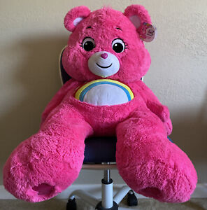 Care Bears Plush Jumbo Cheer Bear Pink Rainbow Huge Carebear 36" NWT