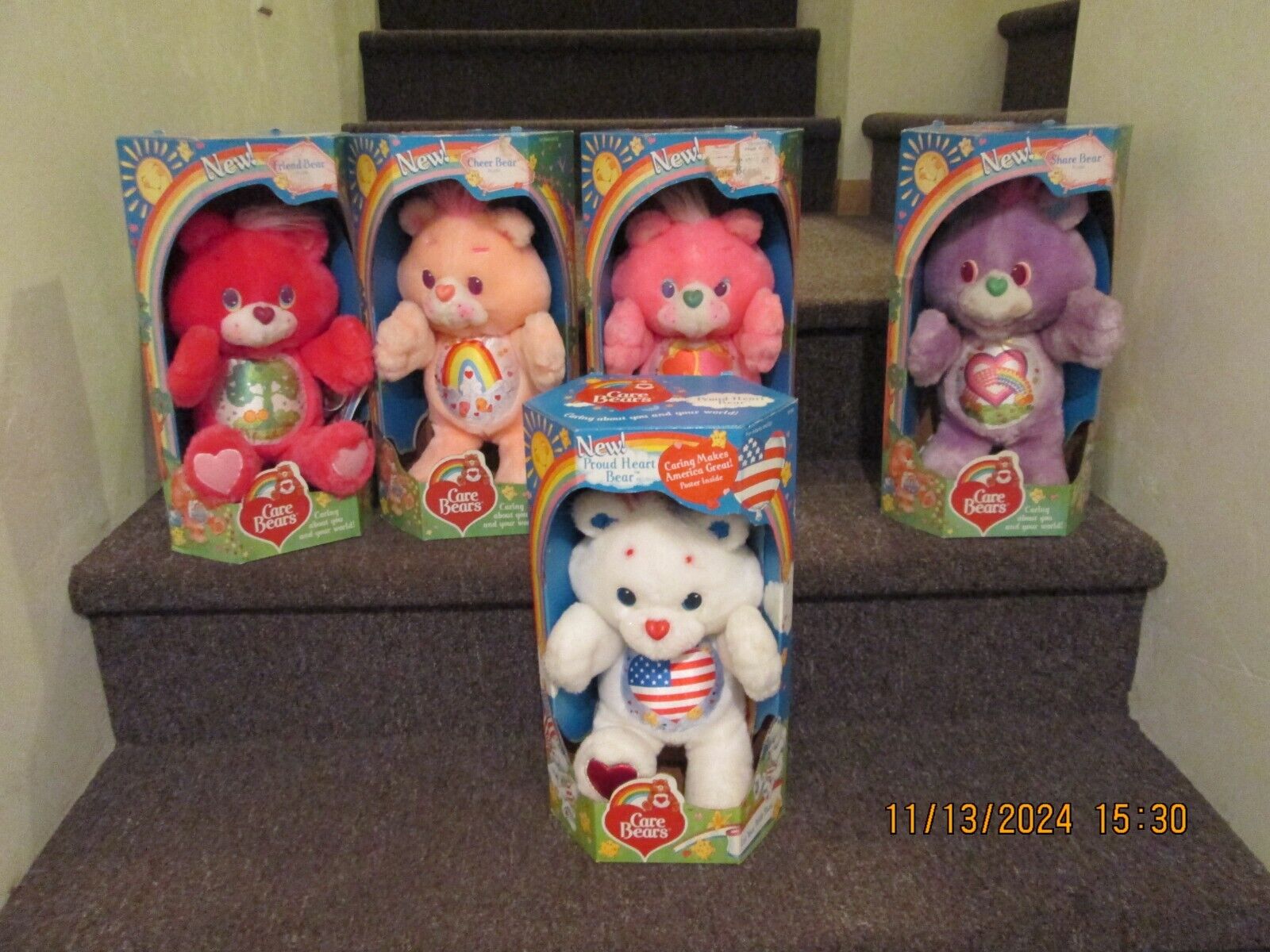 Vintage 1991 Kenne Care Bears Environmental NEW NRFB, qty of 5