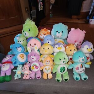 Huge Care Bears Plush Lot Of 21 Early 2000's  Various Sizes, cousins as well