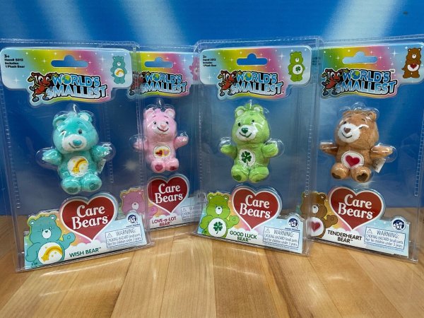 World's Smallest Care Bears Series 2 Set Wish Tenderheart Good Luck Love-a-Lot