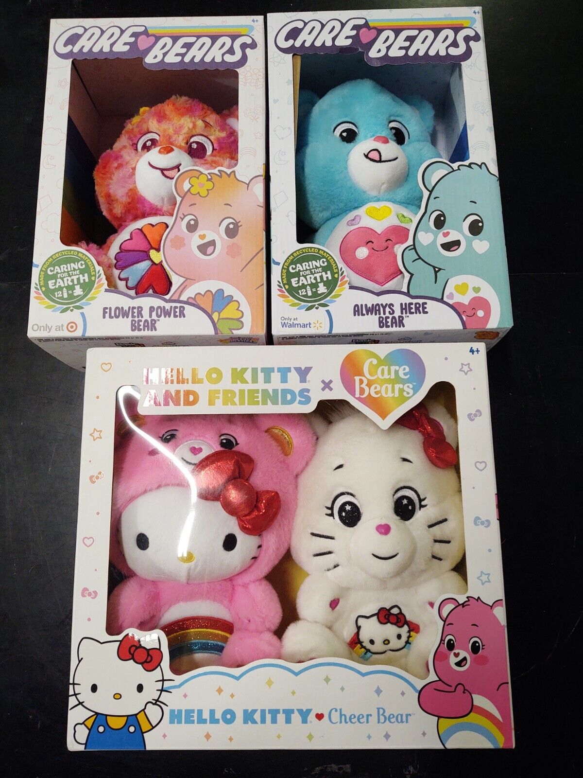 Care Bears Flower Power Bear, Always Here Bear & Hello Kitty Cheer Bear Plush