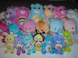 Lot of 18 Assorted Care Bear Plush Stuffed Animals Some Vintage Some New