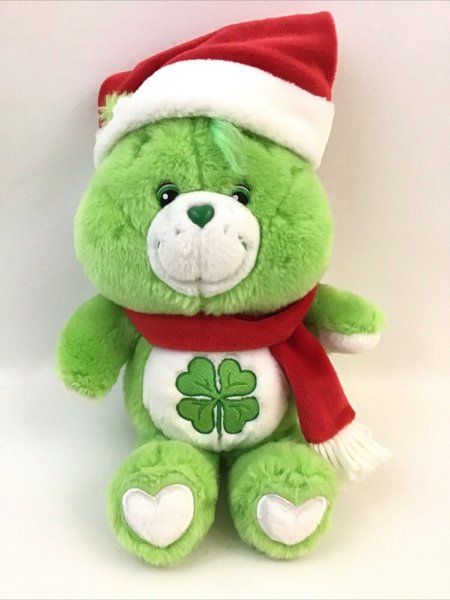 Good Luck Bear Carlton Cards Holiday Christmas Care Bear Plush W/Scarf Hat