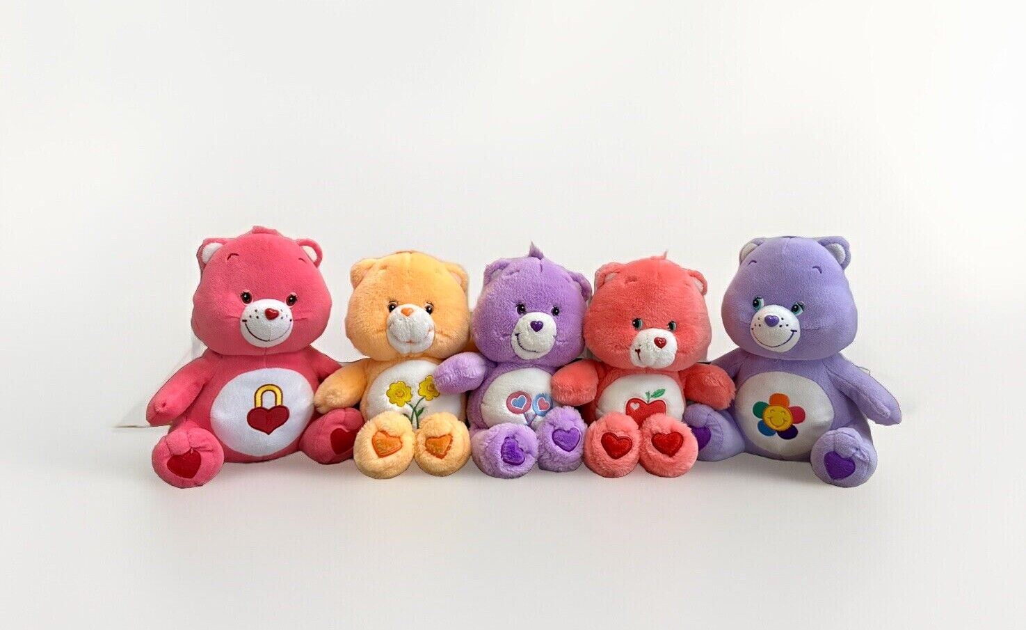 Care Bear LOT (5) 2003-2005 Voice Box Smart Heart Share, Friend, Secret, Harmony
