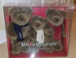 Ralph Lauren Teddy Bear The Bears That Care Polo Knit Scarves Vintage 2001