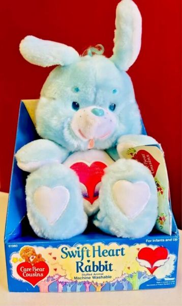 Vintage 1984 Kenner 14" SWIFT HEART Rabbit Care Bear Cousins w/Box & Tag NEW