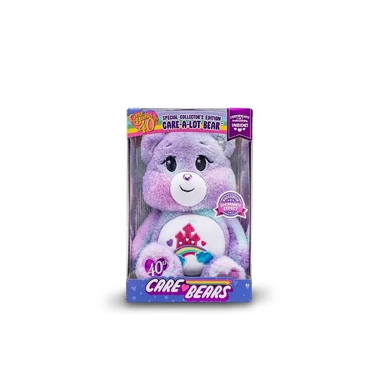 CARE BEARS 40th ANNIVERSARY COLLECTORS Ed. CARE A LOT BEAR SHIMMER EFFECT W/COA