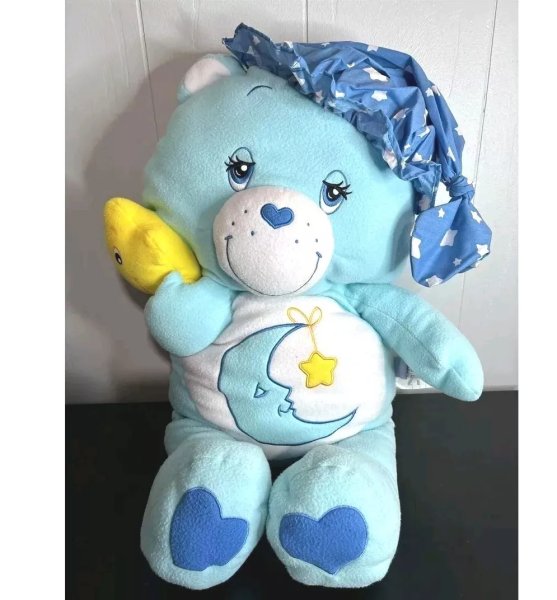JUMBOCare Bears Plush Bedtime Bear oversized(27in,70cm) Star Moon W/ Nightcap